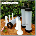 DIY SAUSAGE FILLER STUFFER plastic with 3 filling funnels 24x7cm weight 450g
